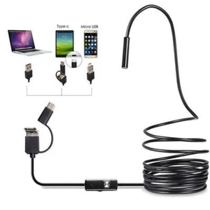 6.5FT 3 IN 1 USB Endoscope Snake Inspection Camera Borescope IP67 For Android PC - Picture 1 of 16