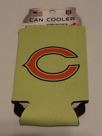 CHICAGO BEARS KOOZIE CAN COOLER NEW DOUBLE SIDED FLAT NEON Cover