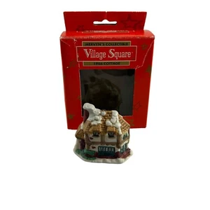 Vintage Mervyns Collectible Village Square 1986 Cottage Christmas Ornament 2" - Picture 1 of 7