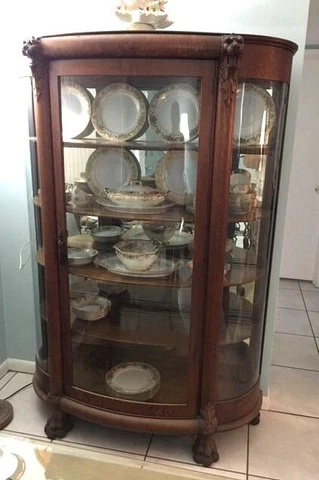 Turn of the Century 1900 authentic Oak China Cabinet! made in USA Cover