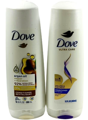 DOVE Volume & Fullness + Argan Oil Conditioner 12 Fl Oz Each - LOT of 2 - Image 1 of 4