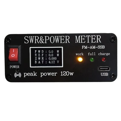 FM-AM-SSB 1.8MHz-50MHz SWR Power Watt Meter SWR Meter Peak Power 120W English - Image 1 of 4