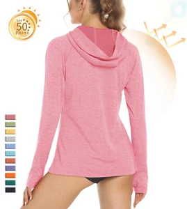 Women's Hoodie Shirts UPF 50+ UV Sun Protection Shirt Long Sleeve Pullover Shirt - Picture 1 of 118