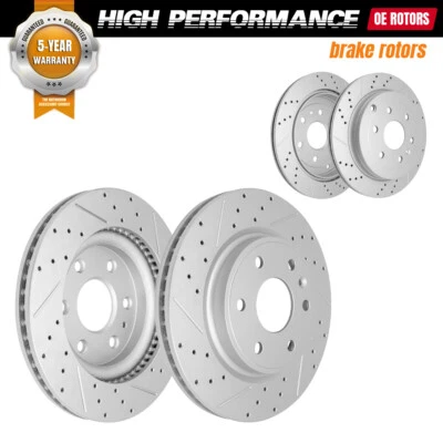 Front + Rear Disc Brake Rotors for 07-17 Chevy Traverse GMC Acadia Buick Enclave - Imagem 1 de 4
