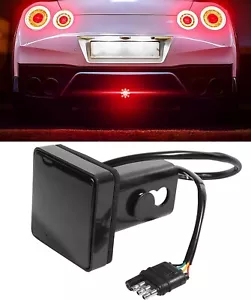 Smoked 15-LED Brake Light DRL Trailer Hitch Cover Fit 2" Towing & Hauling New - Picture 1 of 6