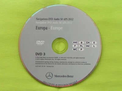 DVD NAVIGATION MERCEDES-BENZ AUDIO 50 APS SCHWEIZ FRANCE 2012 A B E M R NTG 2.5 - Bild 1 von 2