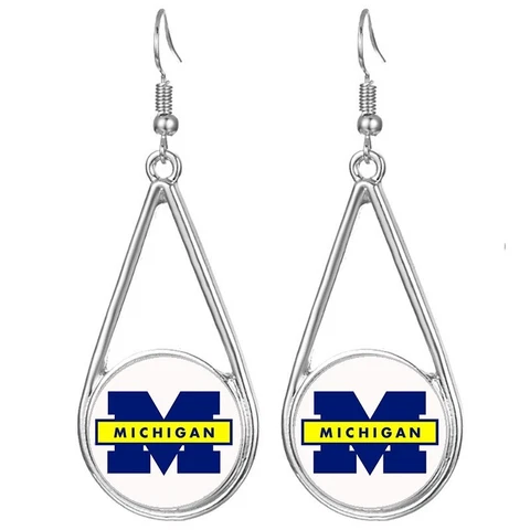 Michigan Wolverines Womens Silver Drop Dangle Earrings w Gift Pkg D29 Cover