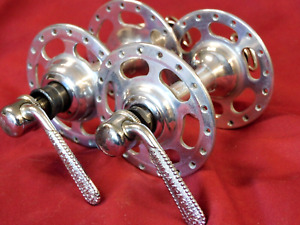 1973 Campagnolo #1035 Nuovo Record High Flange Hubs & Skewers 36H English