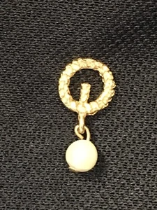 Wreath with Dangling Pearl earring 14k Yellow Gold Post (only one) - Picture 1 of 12