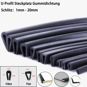 1~20mm U-Profil Steckplatz Kantenschutz Fassungsprofil Gummiprofil Gummidichtung - Picture 1 of 32
