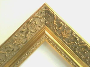 16 X 20 STANDARD PICTURE FRAME 2 3/8" WIDE GOLD LEAF SCOOP - Picture 1 of 7