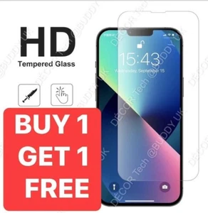 Tempered Glass Screen Protector For iPhone 11 12 13 14 Pro Max Mini X XS XR Plus - Picture 1 of 4