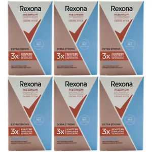 Rexona Deo Stick CLEAN SCENT 6 x 45ml Maximum Protection Creme Stick - Picture 1 of 2