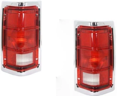 Tail Lights For Dodge Dakota 1987-1996 Left Right Pair Chrome Trim Foto 1 de 4