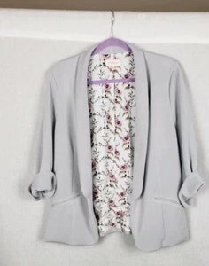 Skies Are Blue Light Gray Blazer Jacket L Soft Stretch Casual Work Office Corp - Picture 1 of 6