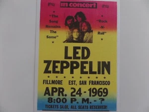 LED ZEPPELIN, 4-24-1969 Concert, Fillmore, San Francisco, "Glittery" Post Card - Picture 1 of 3