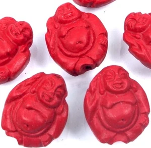 5 cuentas focales de Buda talladas en cinnabar 21x18 mm - Imagen 1 de 3