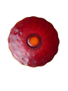 Vintage Indiana Glass Amberina Platter~Footed~Constellation Pattern 13.5"~Mint - Picture 1 of 6