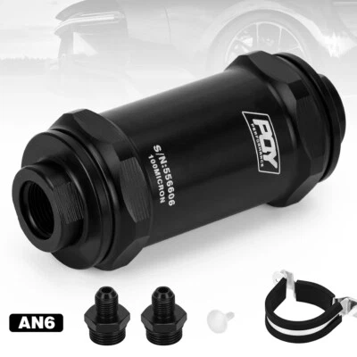 6-AN AN6 Fuel Filter E85 Ethanol With 100 Micron Stainless steel element Inline - image 1 of 4