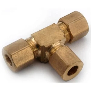 Anderson Metals 50764-06 3/8" Compression Tee (5 Pack), Brass - Picture 1 of 1
