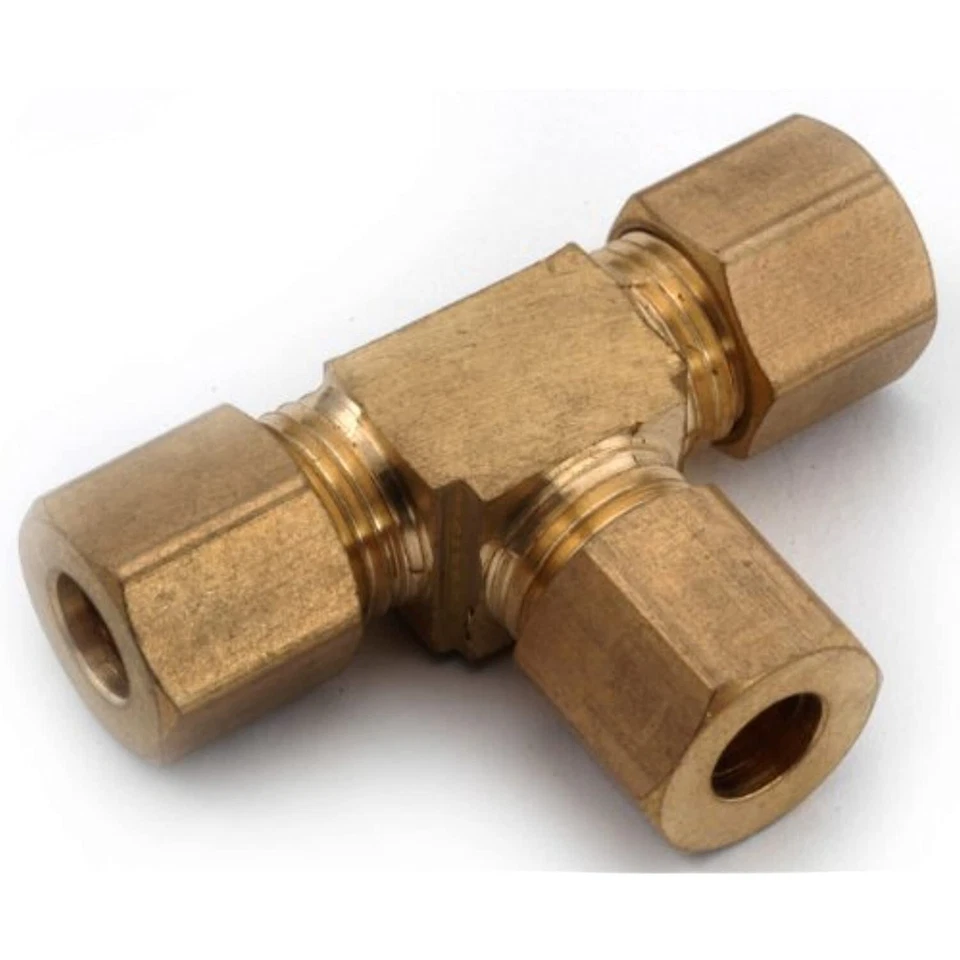 Anderson Metals 50764-06 3/8" Compression Tee (5 Pack), Brass - Image 1 of 1