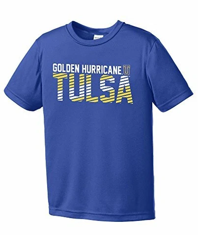Image One NCAA Tulsa Golden Hurricane Youth Boys Diagonal Short Sleeve Polyes Cover