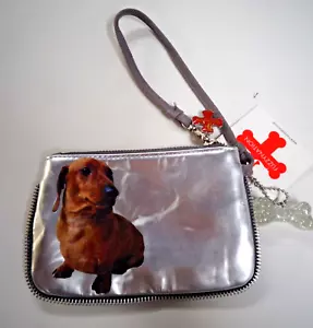 Fuzzy Nation *New with tags* wristlet - daschund gray - Picture 1 of 3