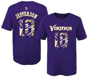 Justin Jefferson Minnesota Vikings #18 NFL Boys Purple T-Shirt -Youth - Picture 1 of 3
