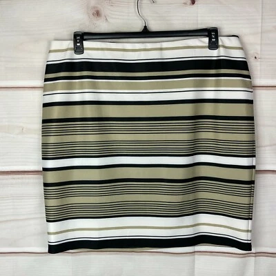 Falda para mujer Roz & Ali 3X Plus a rayas lápiz cintura elástica elástica elástica Foto 1 de 4