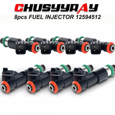 Set of 8 New Fuel Injectors For 2007-2009 Chevrolet Avalanche 5.3L 6.0L V8 - Image 1 of 4
