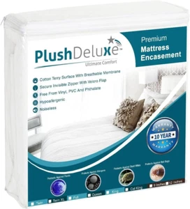 Full Size Premium Mattress Encasement - Zippered Waterproof, Bedbug Proof Design - Picture 1 of 7