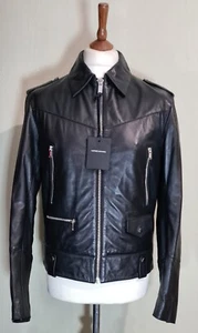 CoSTUME NATIONAL Lammleder Bikerjacke schwarz Größe Medium UVP 695€ - Bild 1 von 9