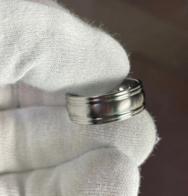 Anillo de titanio macizo, alianza de boda, hecho a pedido, estilo único Foto 1 de 4