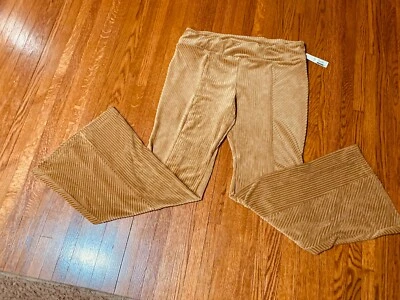 NWT No Boundaries corduroy yellow beige yoga leggings 2XL pants 19 flare ribbed - Image 1 of 4