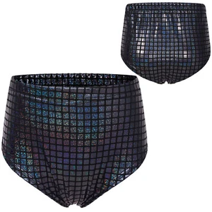Kids Girls Panties Cheerleading Bottoms Workout Briefs Metallic Sportwear Big - Picture 1 of 58