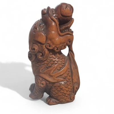 Antique Hand Carved Japanese Netsuke Wood 2.1/2x 1.1/2 Inch Figurine - Image 1 of 4