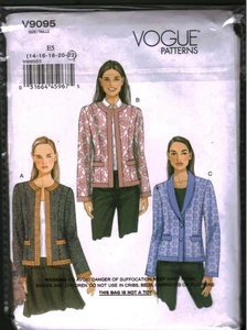 9095 Vintage Vogue Sewing Pattern Misses Semi Fitted Lined Jacket 14 - 22 OOP - Picture 1 of 2