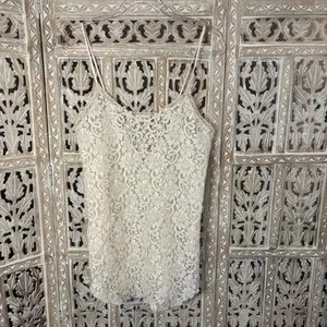 Vintage 90s Y2K All Over floral Lace Cami Mini Slip Dress Fairy Whimsical MED - Picture 1 of 10