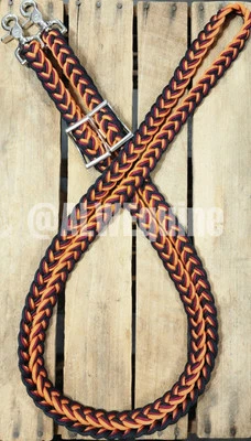 Riendas Paracord ajustables naranja, borgoña y negro  Foto 1 de 3