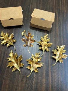 Juego de 6 corbatas de cortina vintage de hoja de roble - Imagen 1 de 5