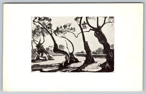 Postal vintage de olivos del siglo nocturno de Eliot O'Hara Maine Art - Imagen 1 de 2