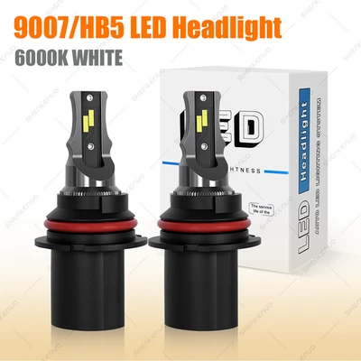 2X 9007/HB5 LED Headlight Bulbs Kit 6000K White High Low Beam light Super Bright - Image 1 of 4