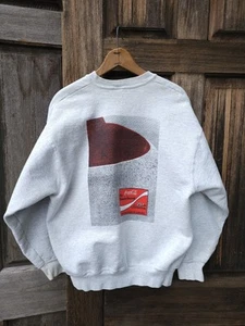Vintage 90s Coca-Cola Major League Curling Grey Heavyweight Crewneck Sweatshirt - Bild 1 von 11