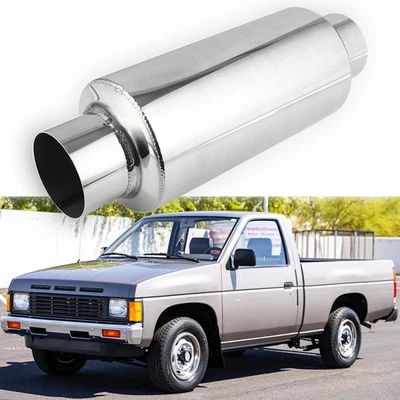 2.5" In/Outlet 12" Long Muffler Exhaust Resonator For Nissan D21 Pickup 3.0L V6 - Image 1 of 4