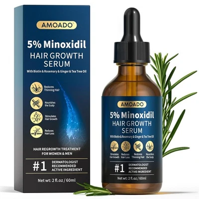 5% Minoxidil para Hombres y Mujeres, Minoxidil Suero para Crecimiento del Cabello con Romero, Bioti Foto 1 de 4