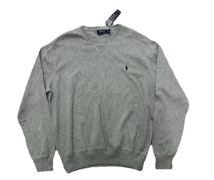 Polo Ralph Lauren Crewneck Pullover Sweater Mens Xl Gray Cotton New w/Tag - Picture 1 of 2