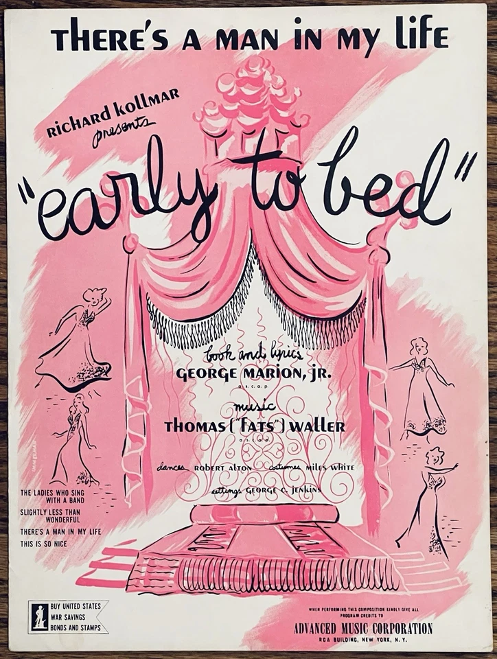 Partituras Broadway BLACK JAZZ escritor FATS WALLER There's a Man in My Life 1943 Foto 1 de 1