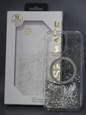 Funda Case-Mate iPhone 16 Pro Max [Magsafe] - Cascada Plateada Líquida Brillante Foto 1 de 4