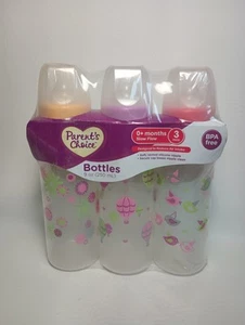 Parent's Choice Bottles, 3-Pack, 9oz, Slow Flow, For 0+ Months Assorted Colors - Picture 1 of 2