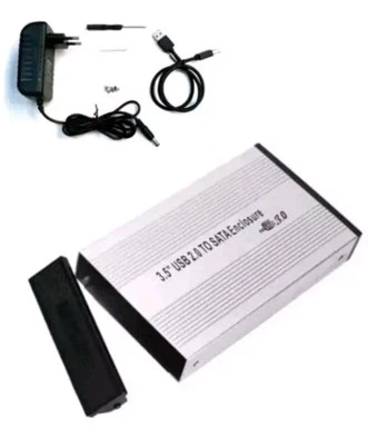 CASE BOX ESTERNO PER HARD DISK SATA 3,5" USB 2.0 HARDISK HDD ALLUMINIO CUSTODIA - Immagine 1 di 2